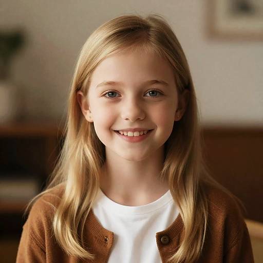 Smiling young girl with blonde hair