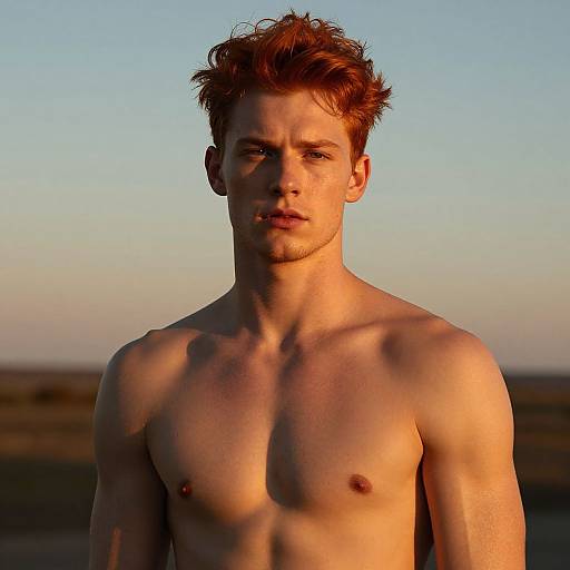 Fiery Red-Haired Athletic Portrait