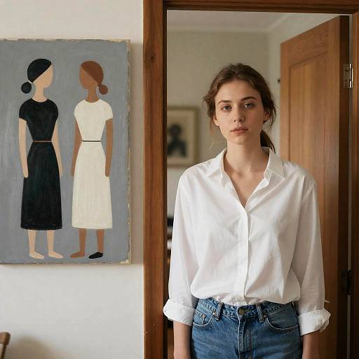 Young Woman Painting in a Doorway