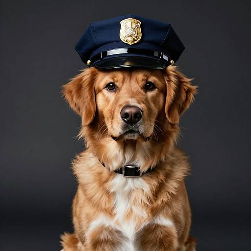 Photorealistic Police Dog Portrait
