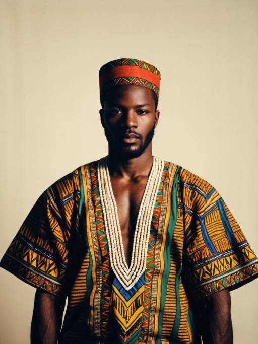 Photorealistic Portrait of Man in African Attire