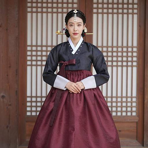 Elegant Korean Hanbok Portrait Capture