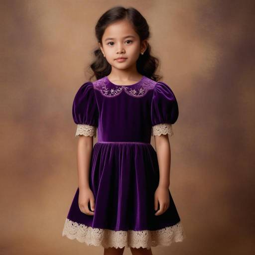 Young Girl in Purple Velvet Dress