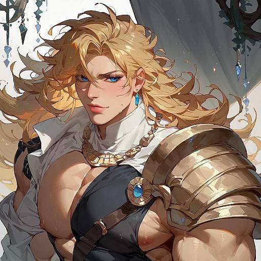 Armored Muscular Egyptian Warrior