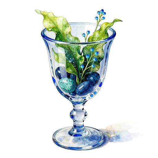 Contemporary Cobalt Glass Still-Life