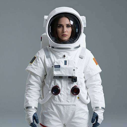 Woman in White Astronaut Suit