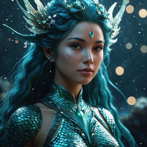 Ethereal Merfolk Oracle Portrait in 5K