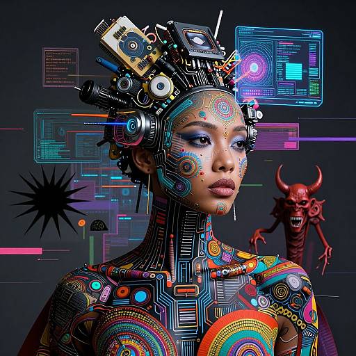 Futuristic Portrait of AI Fusion