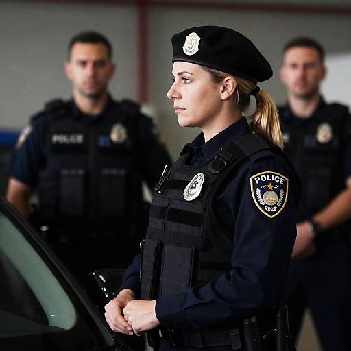 Female Police Officer in Tactical Uniform
