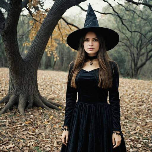 Woman in Witch Costume Outdoors