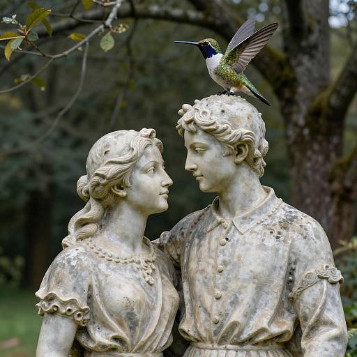Impressionist Statue of Young Couple