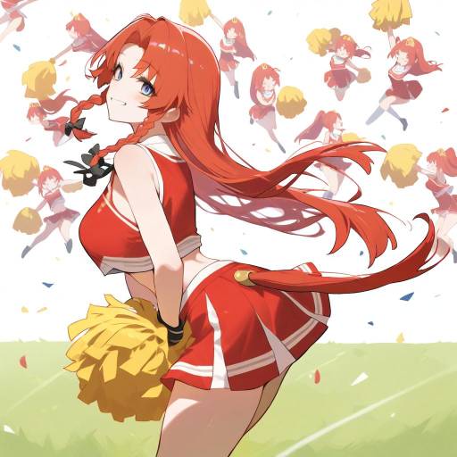Cheerleader in Action: Bright and Bold