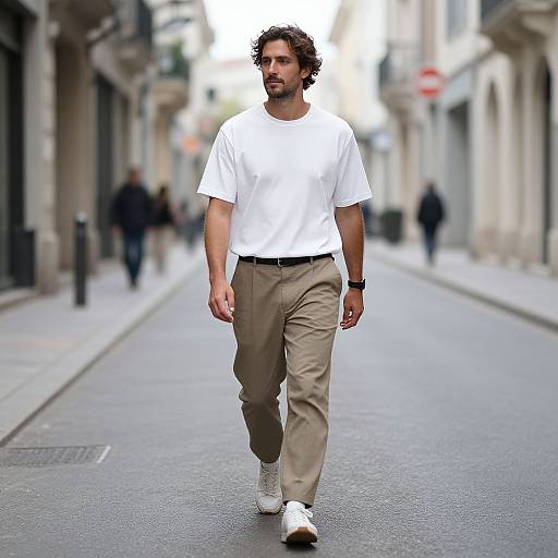 European Man in Minimalist Streetwear