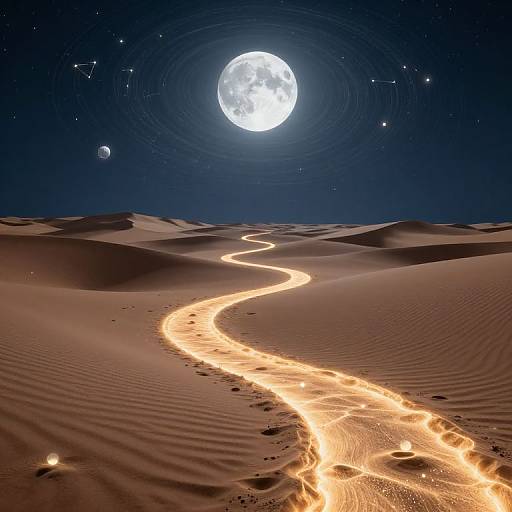 Ethereal 3D Desert Constellation Landscape