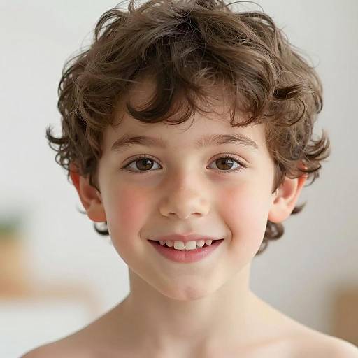 Adorable Young Boy with Curly Hair