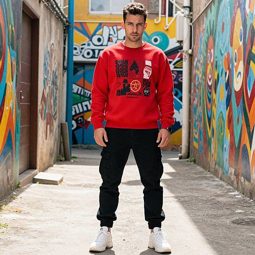 Edgy Man in Sporty Street Style