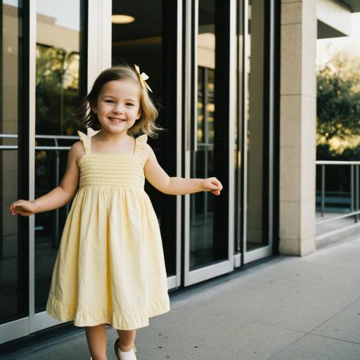 Toddler Girl in Yellow Dress Outdoors