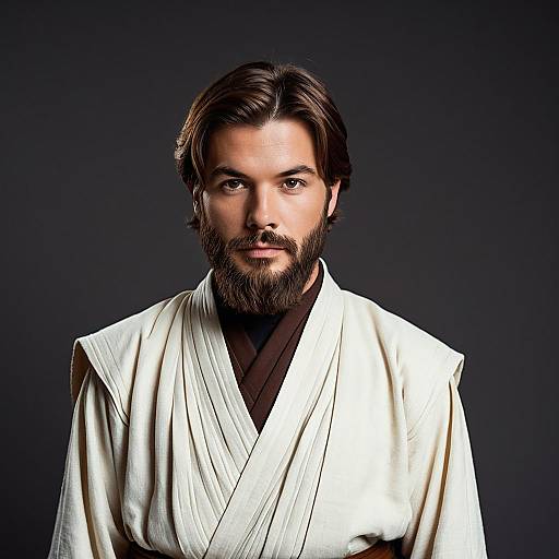 Man in Obi-Wan Kenobi Cosplay Costume