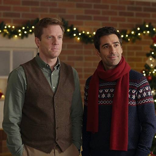 Indoor Christmas Portrait of Two Men