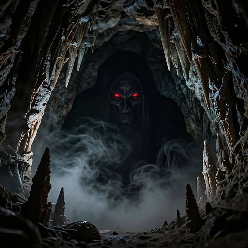 Sinister Shadow with Glowing Red Eyes