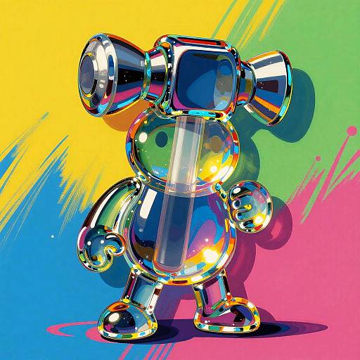 Vibrant Pop Art Glass Hammer