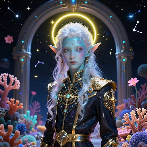 Surreal Vibrant Portrait of Alien Niv