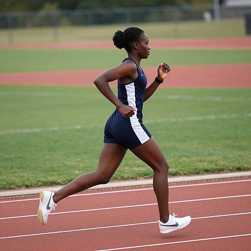 Dark-Skinned Female in Running Dress