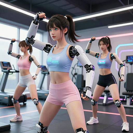 Futuristic AI Anime Girl Athletes
