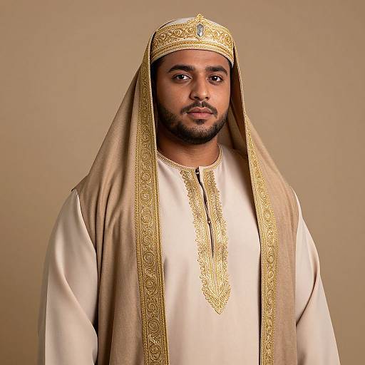 Realistic Plus Size Arabian Male Portrait
