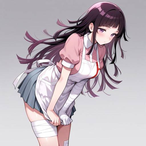 Mikan in Bandages with Gradient Background