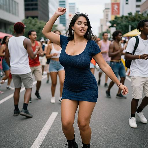 Joyful Woman Dancing at Cultural Festival