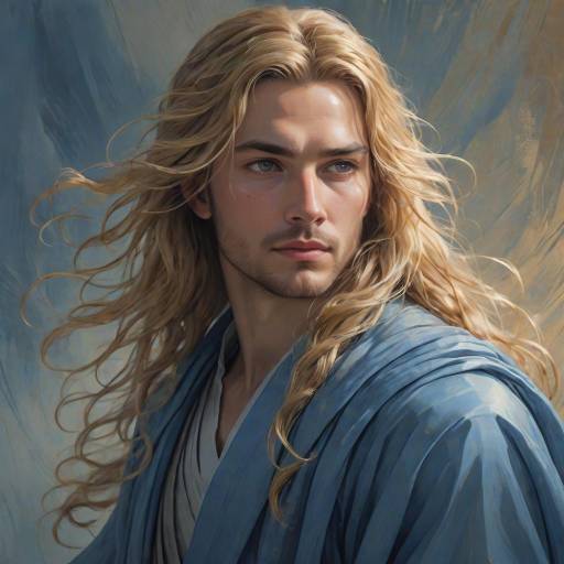 Emotional Portrait of a Flowing-haired Youth