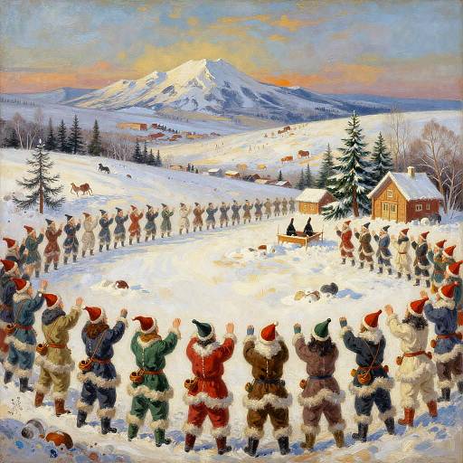 Snowy Tundra Christmas Masterpiece Painting