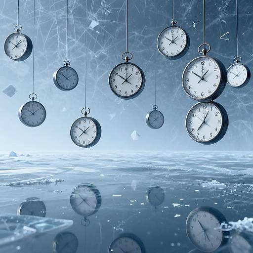 Surreal Frozen Clocks at Midnight