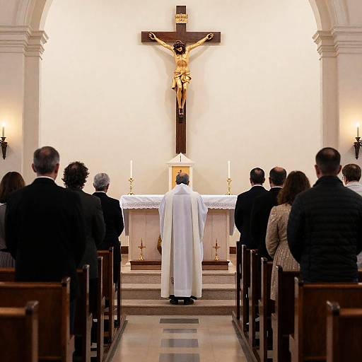 Serene Church Interior with Congregation