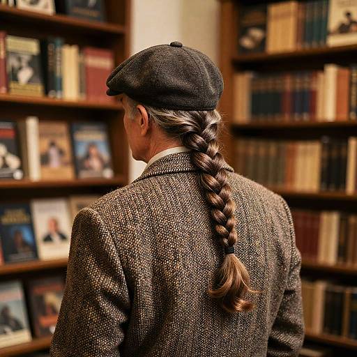 Elderly Man with Fishtail Braids