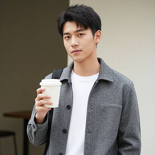 Young Stylish Man Holding Cup