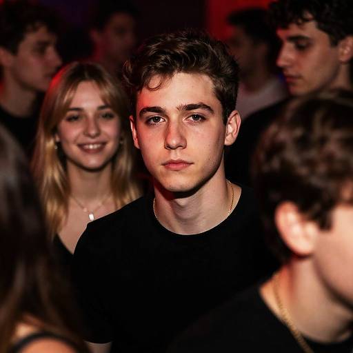 Nightclub Scene with Serious Young Man