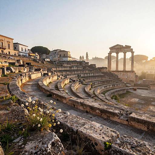 Lecce Amphitheater Ruins at Sunrise