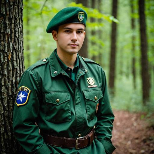 Realistic Male Green Beret Costume Outdoors