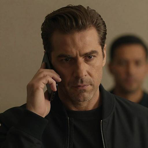 Intense Middle-Aged Man in Low Light