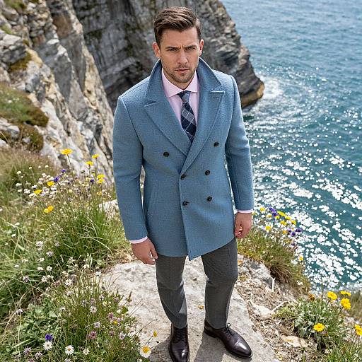 Confident Man in Stylish Outfit Outdoors