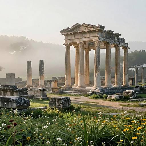 Serene Olympia Ruins at Dawn