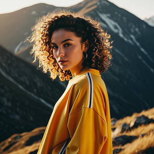 Golden Hour Sportswear with Loose Curls