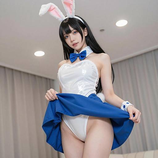 Anime Bunny Costume Close-Up Shot