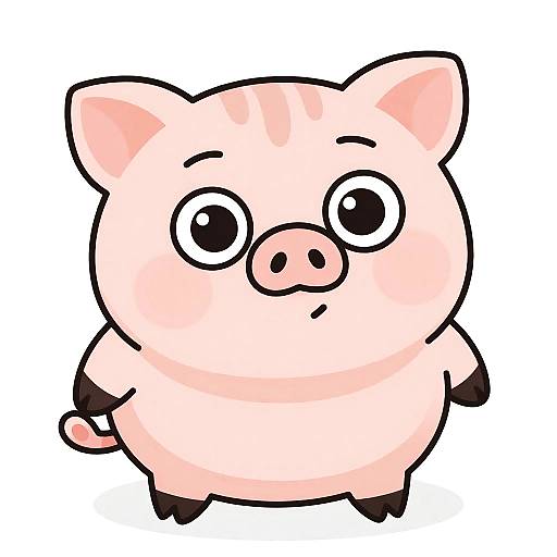 Playful Pig-Cat Hybrid Cartoon