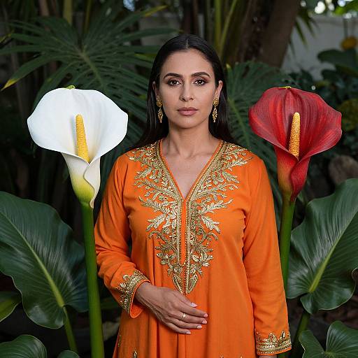 Graceful Woman with Calla Lilies