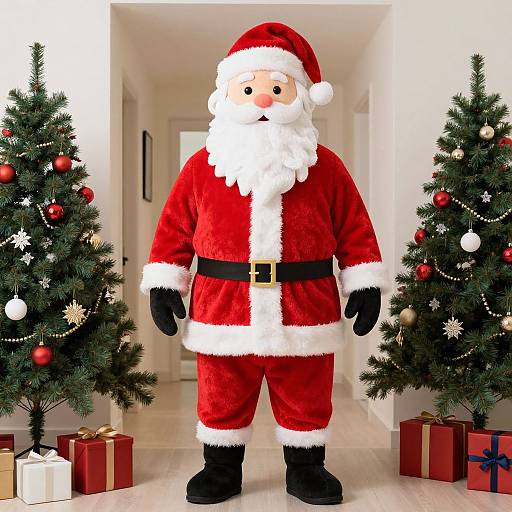 Santa Claus in Holiday Hallway