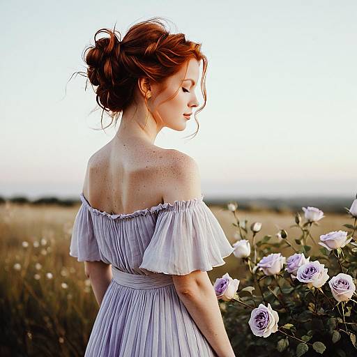 Elegant Bohemian Fashion Portrait Outdoors