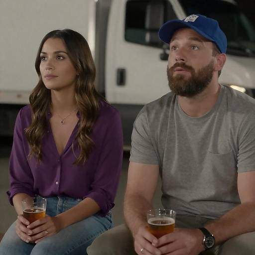 Nighttime Couple Portrait Near Parked Truck